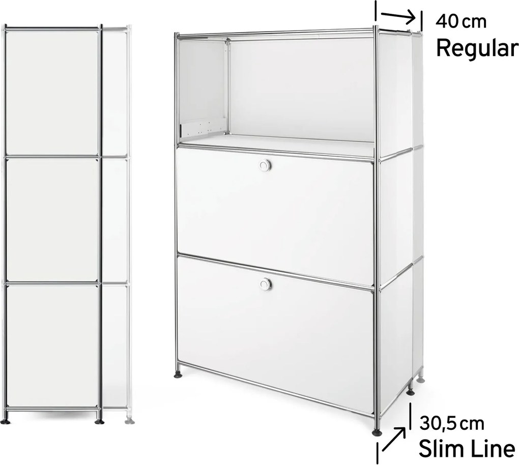 Kovová konzola »CN3 Slim Line« s poličkou, svetlosivá