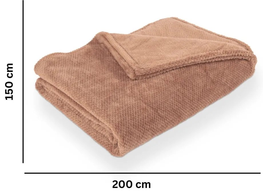 Hnedá deka z mikroplyšu 150x200 cm Pippa – Tiseco Home Studio