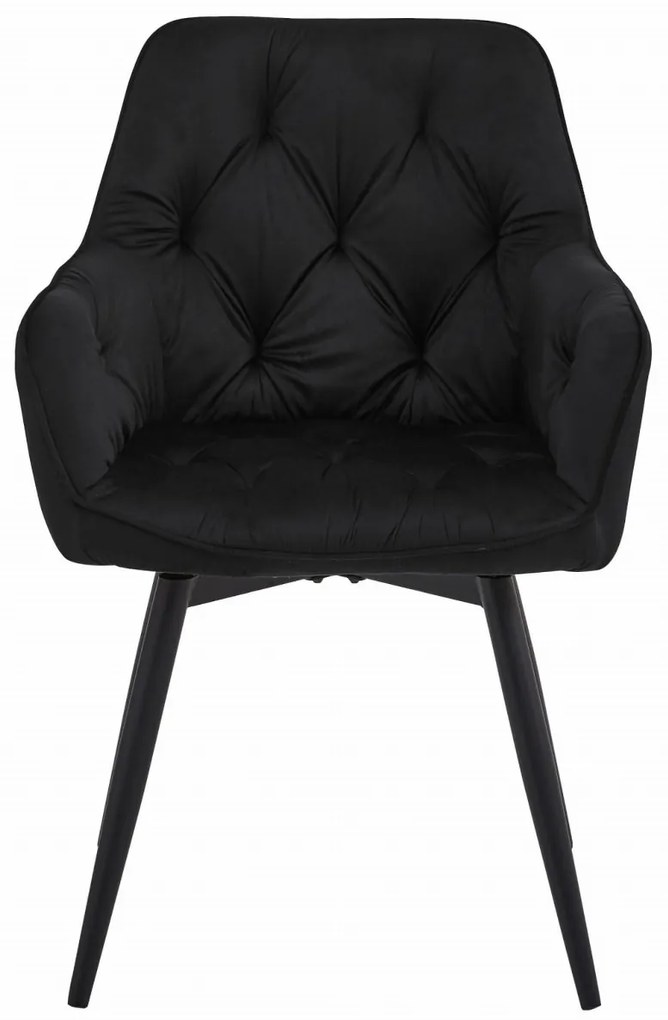 Otočné jedálenské kreslo JORK360 VELVET, čierne
