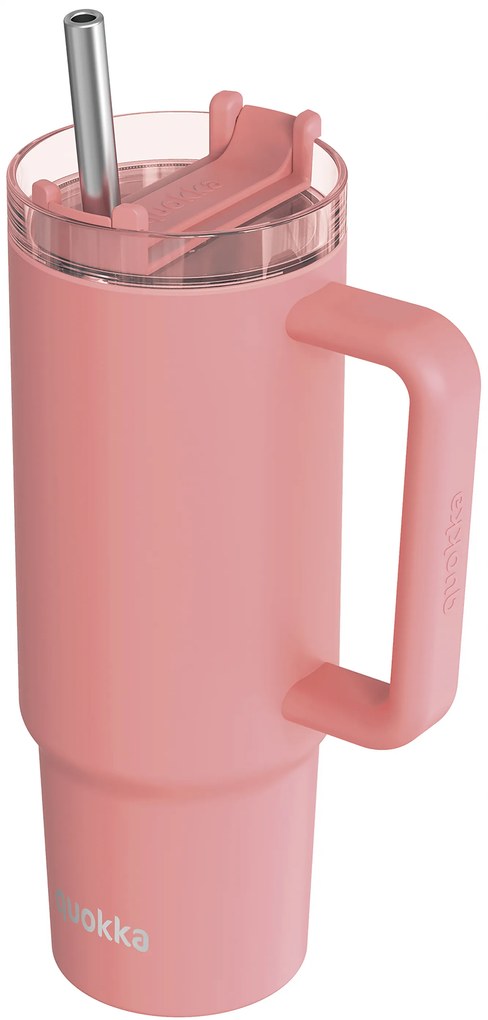 Nerezový termohrnček so slamkou Vibe Coral 880 ml