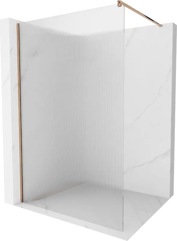 Mexen Kioto sprchová zástena 70 x 200 cm, prúžky 8 mm, Zlatoružová - 800-070-101-60-09