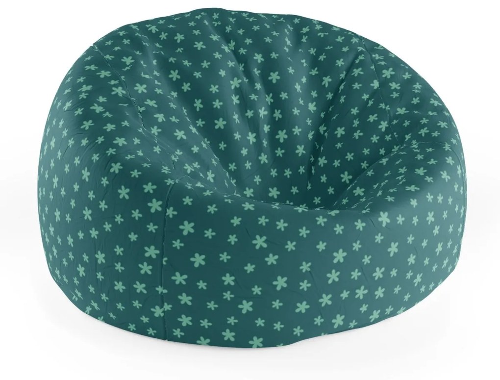 Sablio Sedací vak Cocoon Zelené hviezdy - 75 x 45 x 35 cm