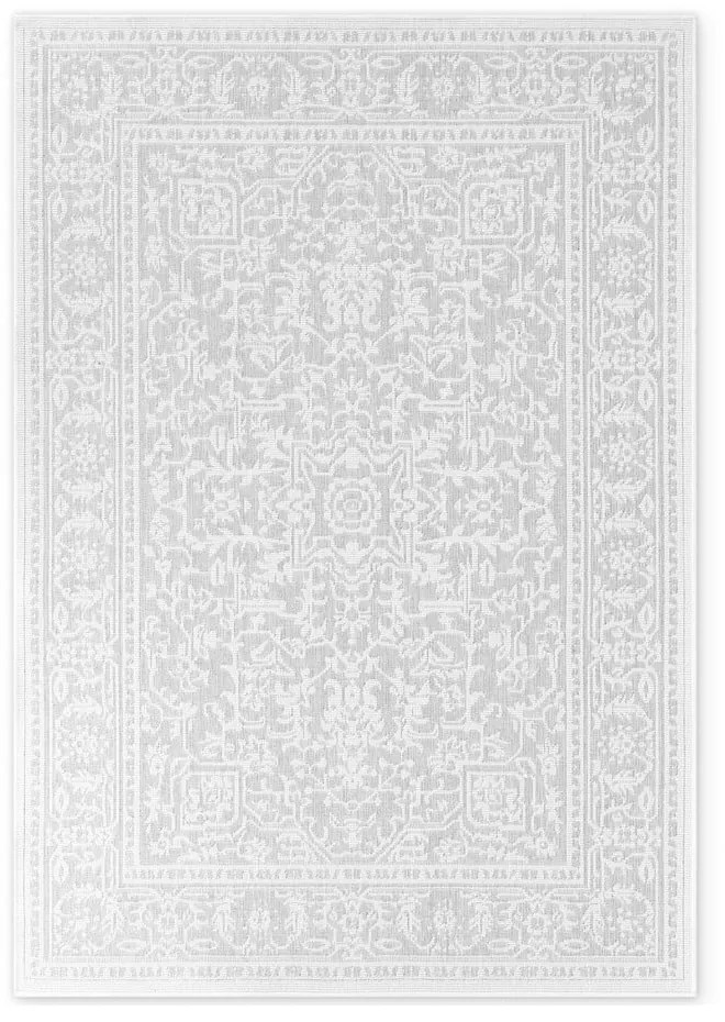 Vnútorný a vonkajší koberec v sivej a slonovinovej farbe 200x290 cm Duet Kona – NORTHRUGS
