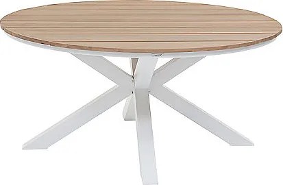 Hliníkový jedálenský stôl COLUMBIA ø 112 cm (biely)