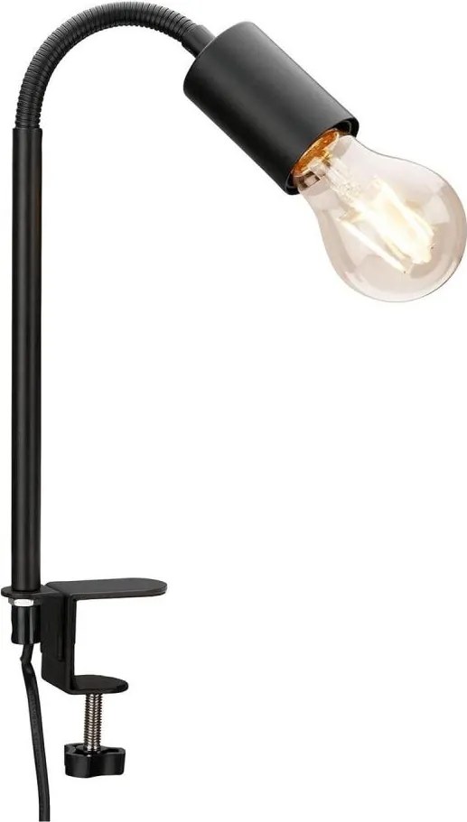 LED lampa s klipom 1xE27/4,2W/230V 2700K čierna