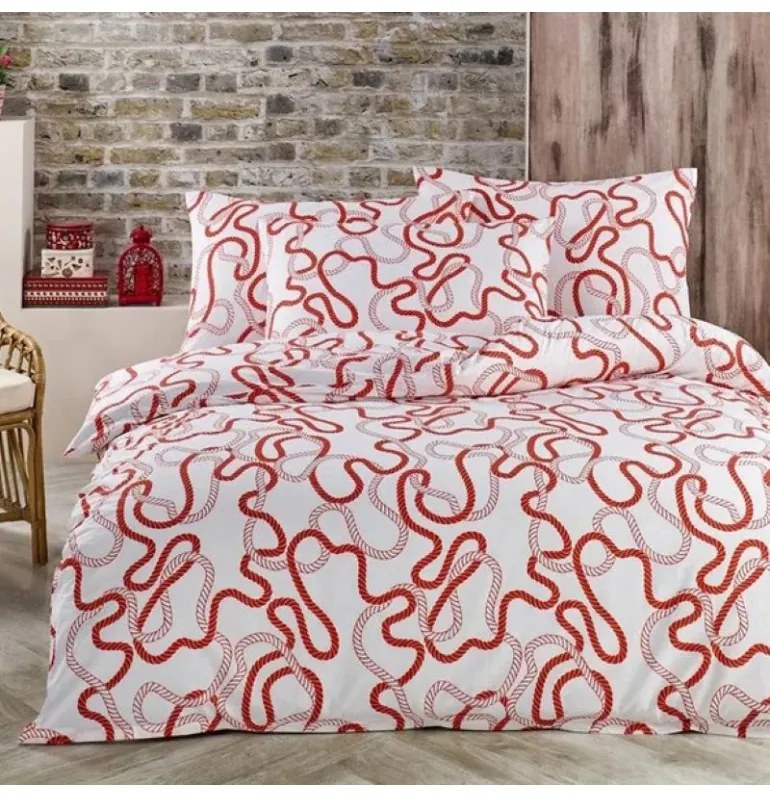 Obliečky bavlnené Kalos červené EMI, Štandardný set jednolôžko obsahuje 1x 140x200 + 1x 70x90