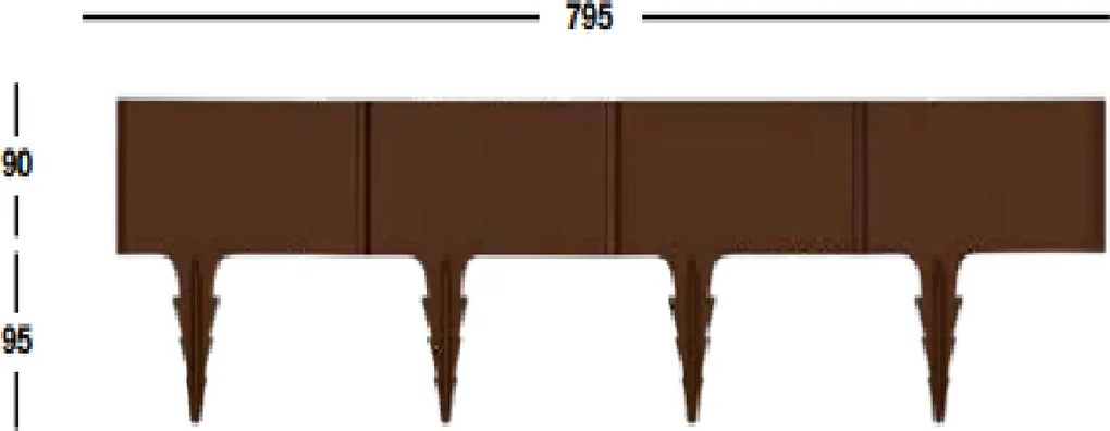 ARTPLAST BR01MA Umelý obrubník – plotík BORDURE 795 × 185 mm – hnedý