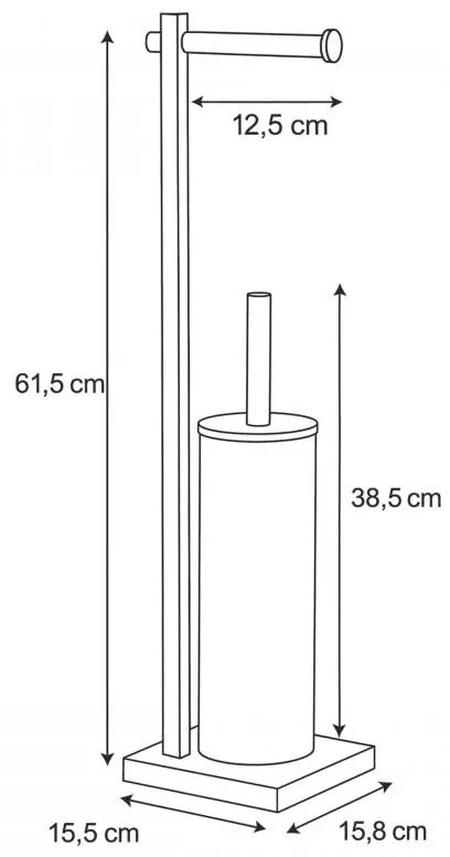 Erga Luki, držiak na toaletný papier a WC kefu 2v1, čierna matná, ERG-YKA-P.LUKI-FB
