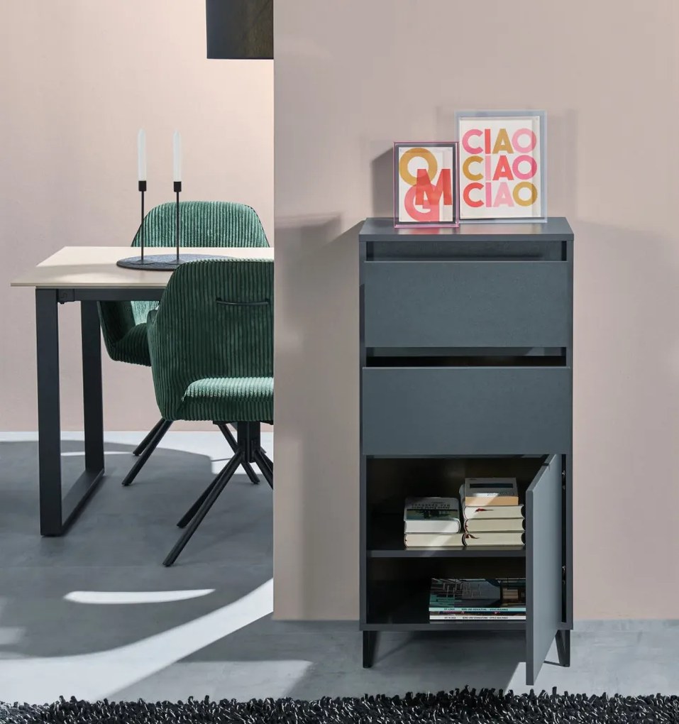 Komoda so šuplíkmi Cologne, 50 cm, antracitová