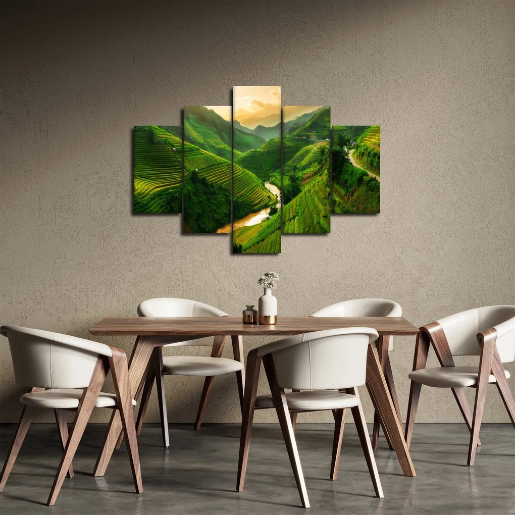 Obraz - Ryžové terasy Mu Cang Chai (150x105 cm)