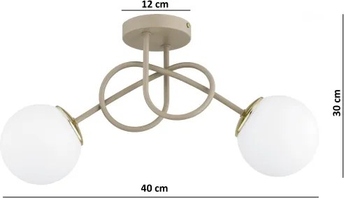 Brilagi - Prisadený luster MILO ECRU 2xE27/60W/230V béžová/zlatá