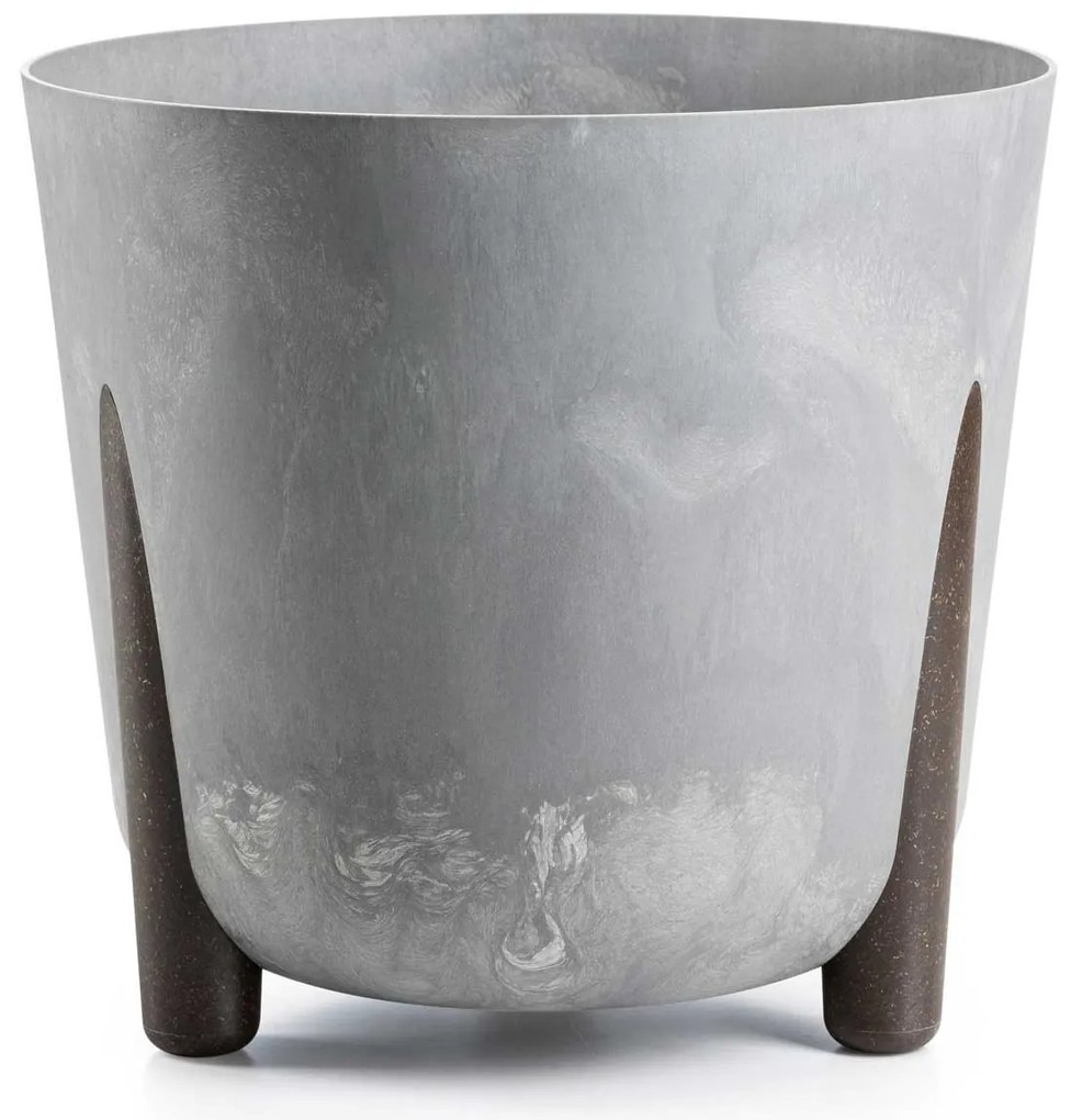 PLASTOVÝ KVETINÁČ MOSS 34X32 CM IMITÁCIA BETÓNU SIVÁ