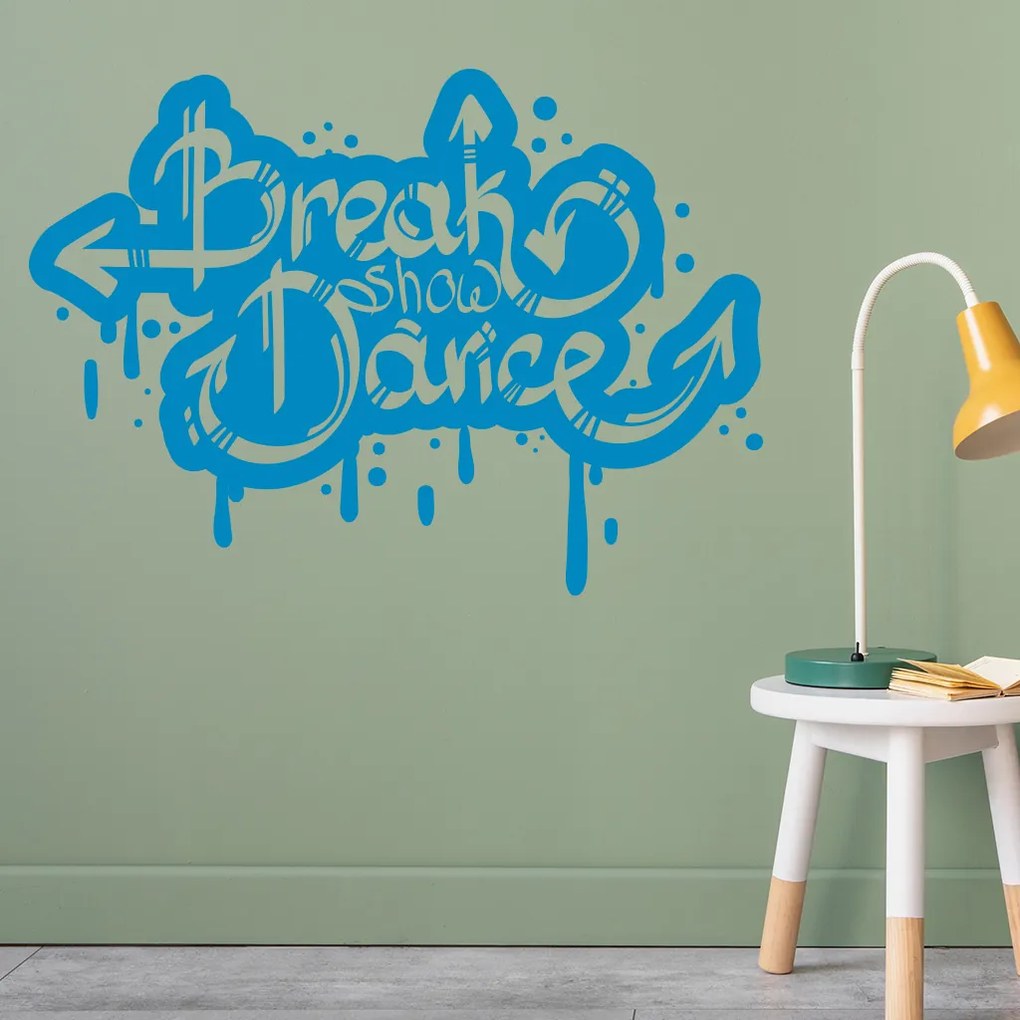 Veselá Stena Samolepka Break Dance Farba: šedá, Veľkosť: 40 x 29 cm