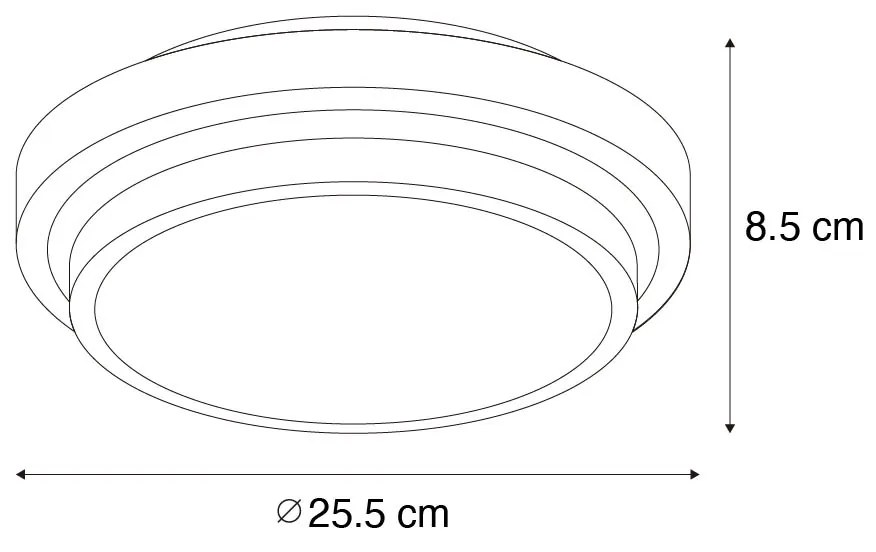 Moderné stropné svietidlo biele 25 cm IP44 - Walden