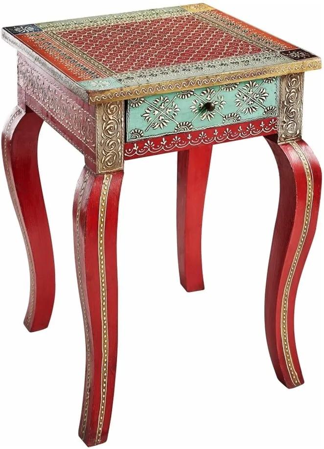 Červený odkladací stolík z mangového dreva Støraa Vito