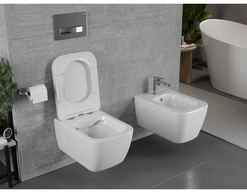 Mexen MARGO, závesné wc s pomaly padajúcim WC sedátkom, 51 x 35 cm, biela, 30420900