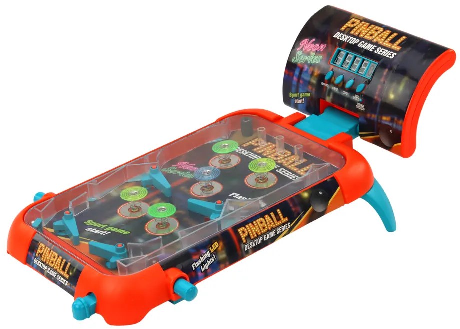 LEAN TOYS Pinball Arkádová hra - LED svetlá, zvuky, tabuľka výsledkov