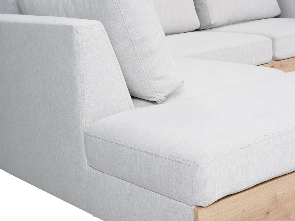 Rohová pohovka Hermes Wood, Farby: ekokoža Soft 011 (čierna), Farby nožičiek: dub monastery, Strana: ľavá
