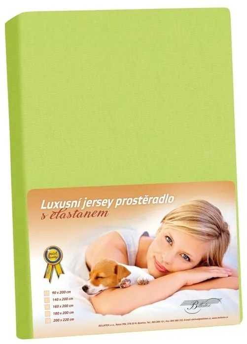 Jersey prestieradlo s elastanom zelená, 90 x 200 cm