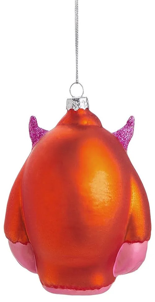 HANG ON Sklenená ozdoba príšerka - oranžová