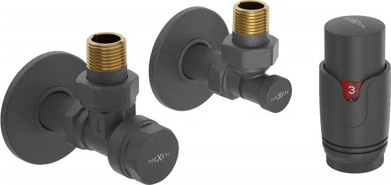 Mexen G00 termostatická súprava rohová s maskou R, antracit - W901-900-904-66
