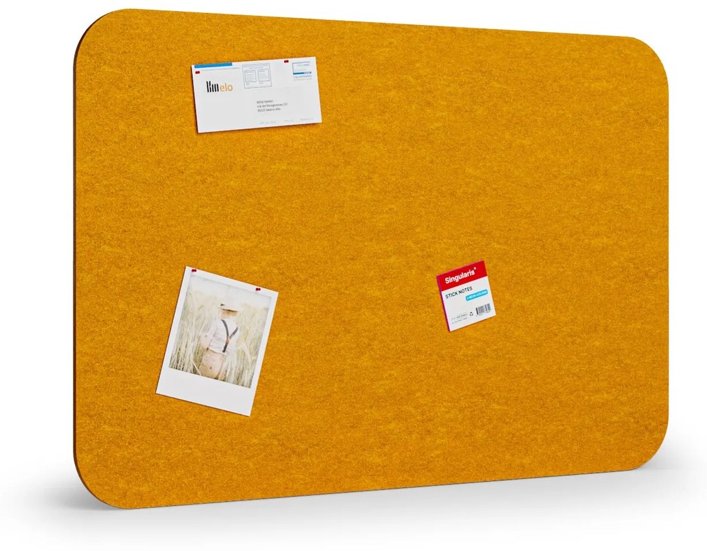 Akustická nástenka 120x80 cm, okrúhle rohy, oranžová