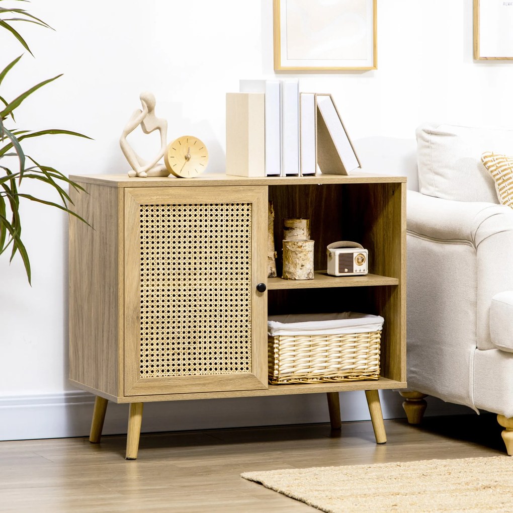 HOMCOM Úložný Buffet Skriňa s 1 Dverami Mŕtneho Efektu - rozmer 80Š x 39H x 70V cm | Aosom