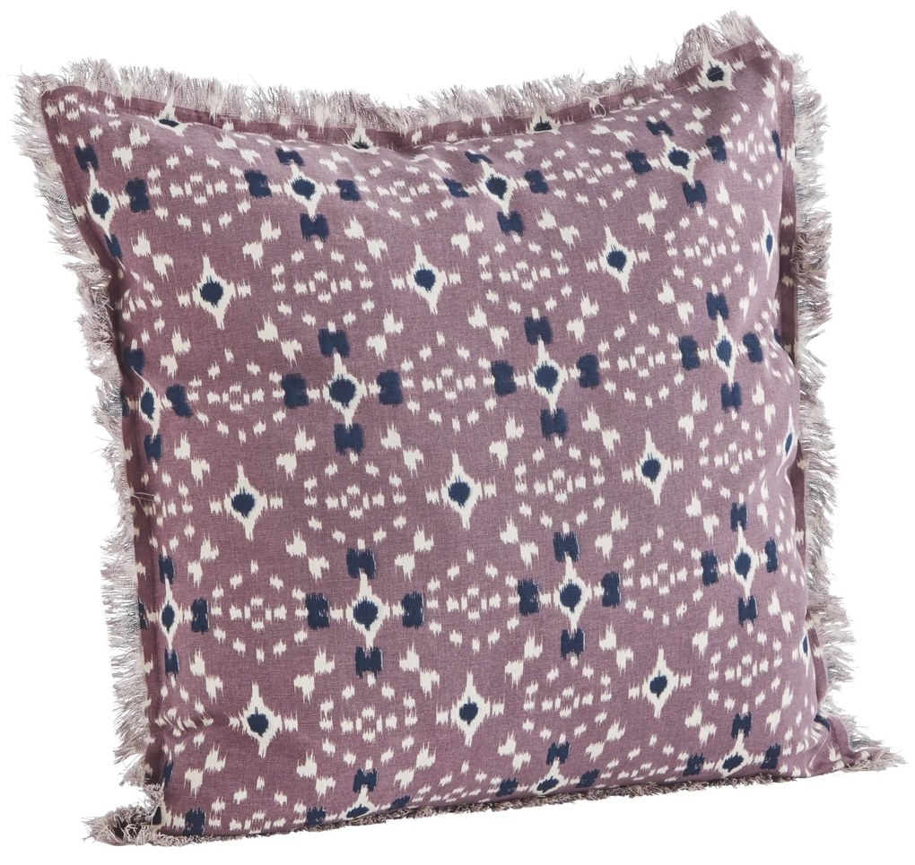 MADAM STOLTZ Bavlnený poťah na vankúš Dusty lilac/White/Blue 50 × 50 cm