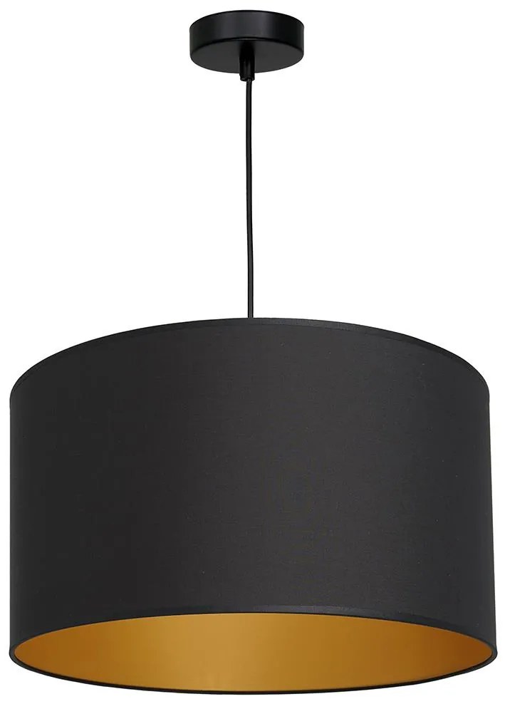 Luster na lanku ARDEN 1xE27/60W/230V pr. 40 cm čierna/zlatá