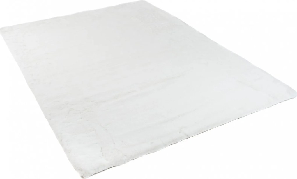 Kusový koberec RABBIT FUR - imitácia králičej kožušiny - biely