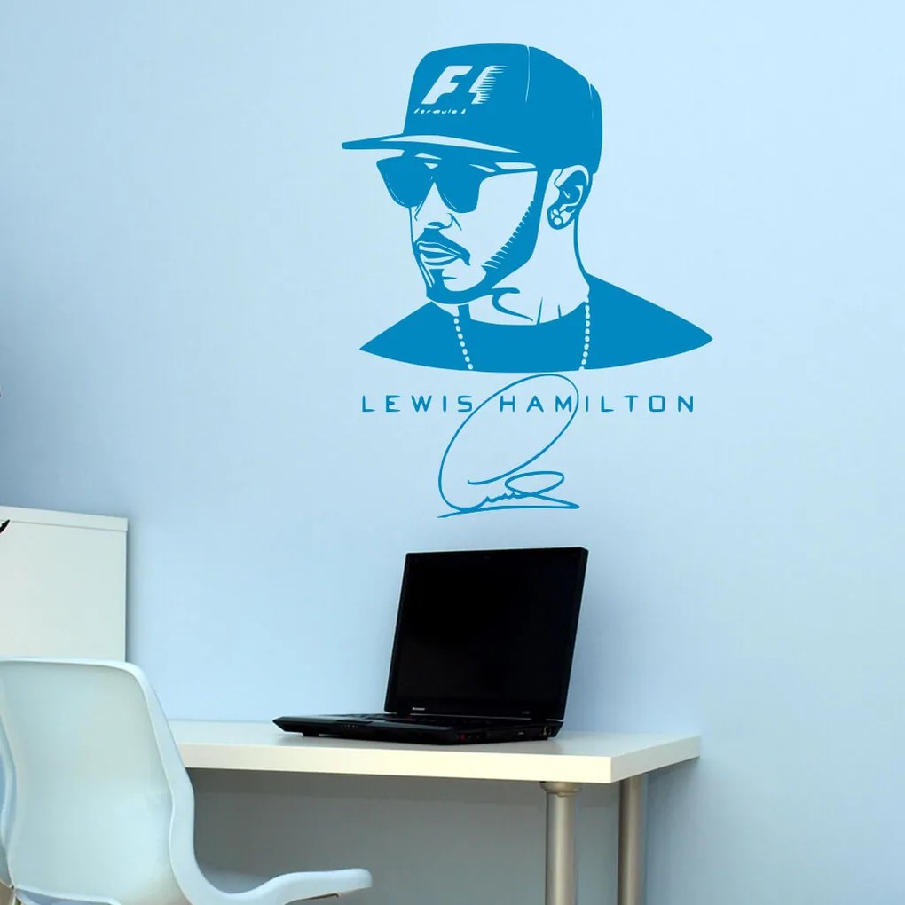 Veselá Stena Samolepka Lewis Hamilton F1 Farba: oranžová, Veľkosť: 100 x 78 cm