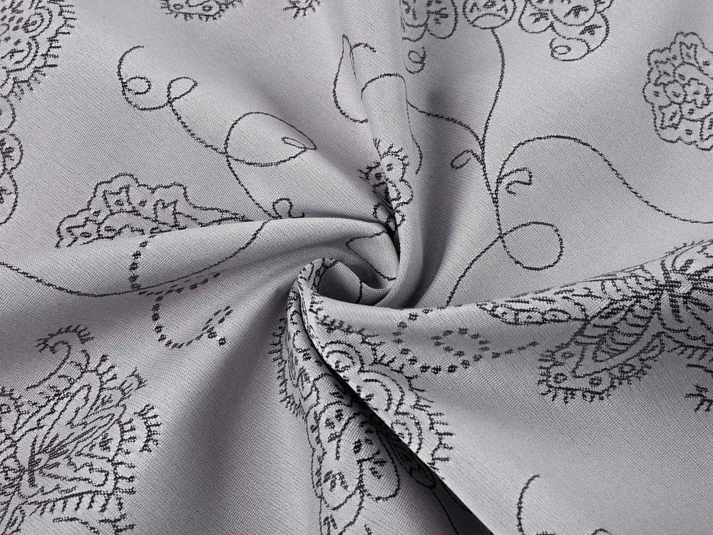 Biante Teflónový štvorcový obrus TF-083 Kvetované ornamenty na sivom 100x100 cm