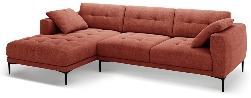 Rohová pohovka v tehlovej farbe (ľavý roh/s leňoškou) Bemy – Micadoni