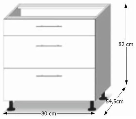 Dolná kuchynská skrinka Lilouse D 80 3 zas. Vlastná spoľahlivá doprava až k Vám domov. 788632