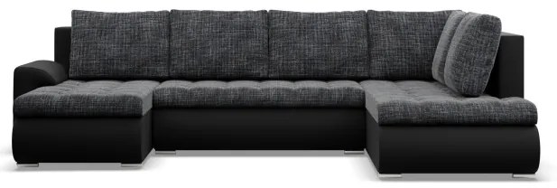 Sedacia súprava FORESTA v tvare U, pravá popolová / čierna