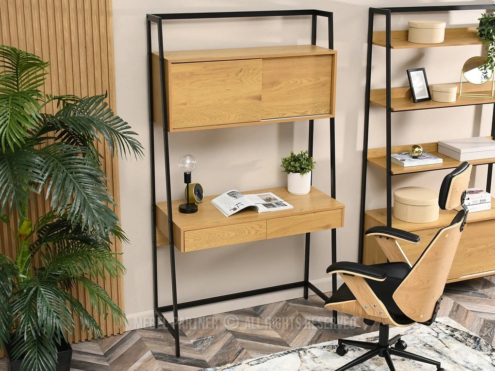 PC stolík Omega (dub + čierna). Akcia -25%. Vlastná spoľahlivá doprava až k Vám domov. 1109807