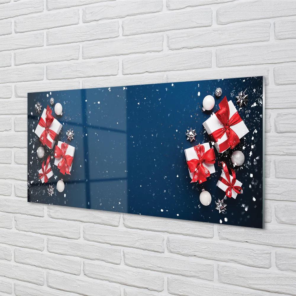 Nástenný panel  Darčeky čačky sneh 100x50 cm