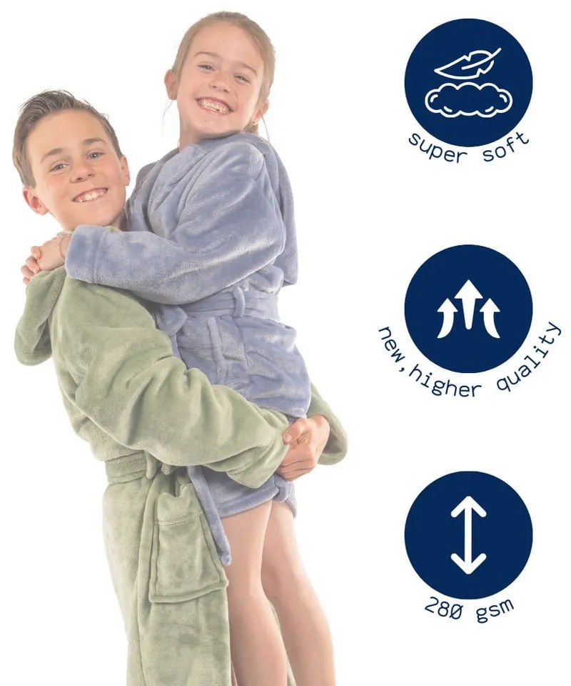 Ružový detský župan z mikroplyšu veľkosť 134-140 Delux – Tiseco Home Studio