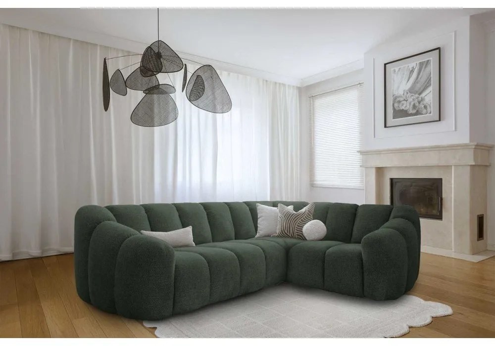 Tmavozelená rohová pohovka (pravý roh/do L) Shell – Miuform