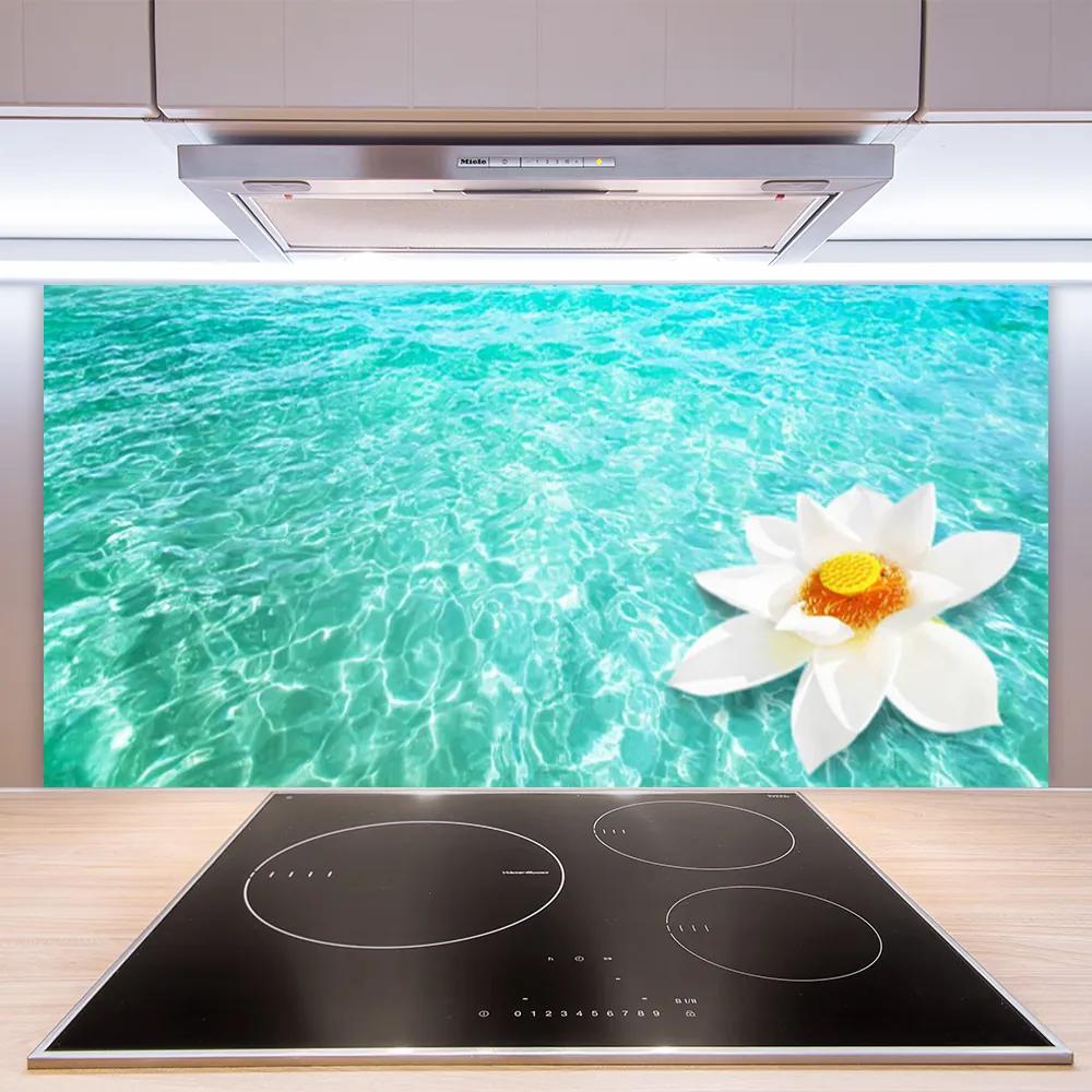 Sklenený obklad Do kuchyne Voda kvet umenie 120x60 cm