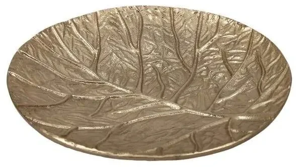 Kovová misa List 14cm zlatá