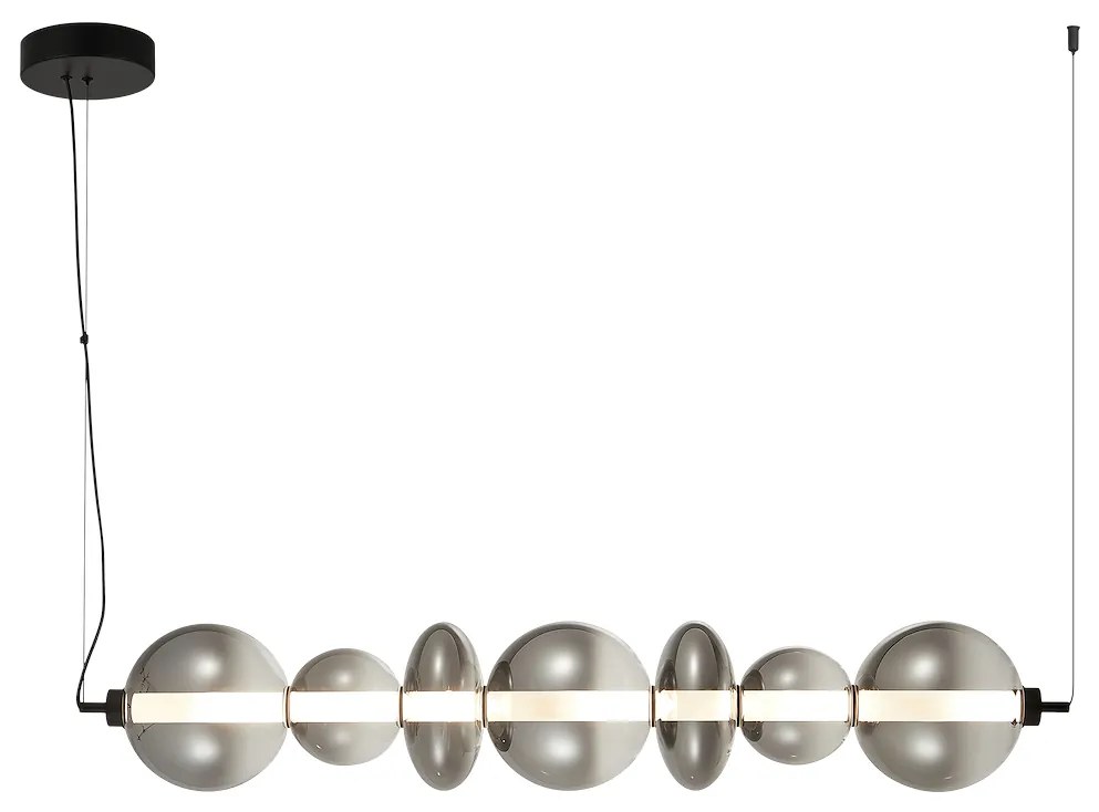 Závesné svietidlo Daphne, 7x grafitové sklenené tienidlo, b