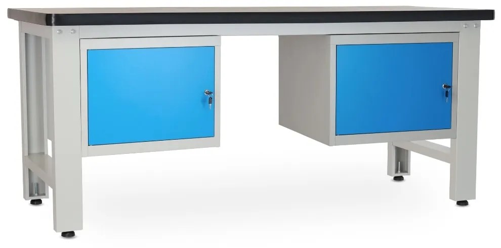 Dielenský stôl Solid MDF-11, 210 cm, 2 závesné boxy, čierna