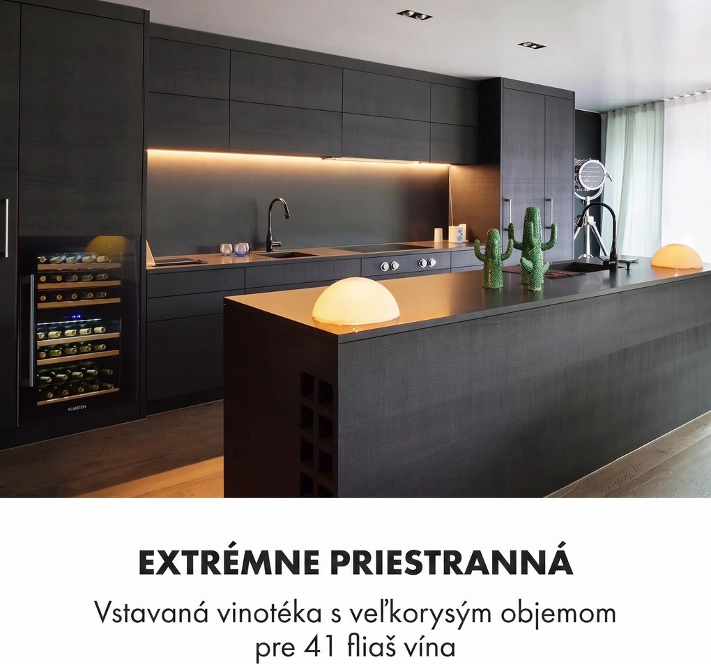 Klarstein Vinsider 41 vstavaná duo Onyx vinotéka 41 fliaš 2 zóny