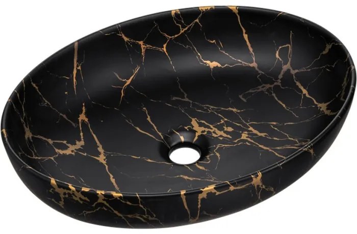 Závěsná skříňka Luxor Black SD s deskou a umyvadlem 120 cm černá/dub olejovaný