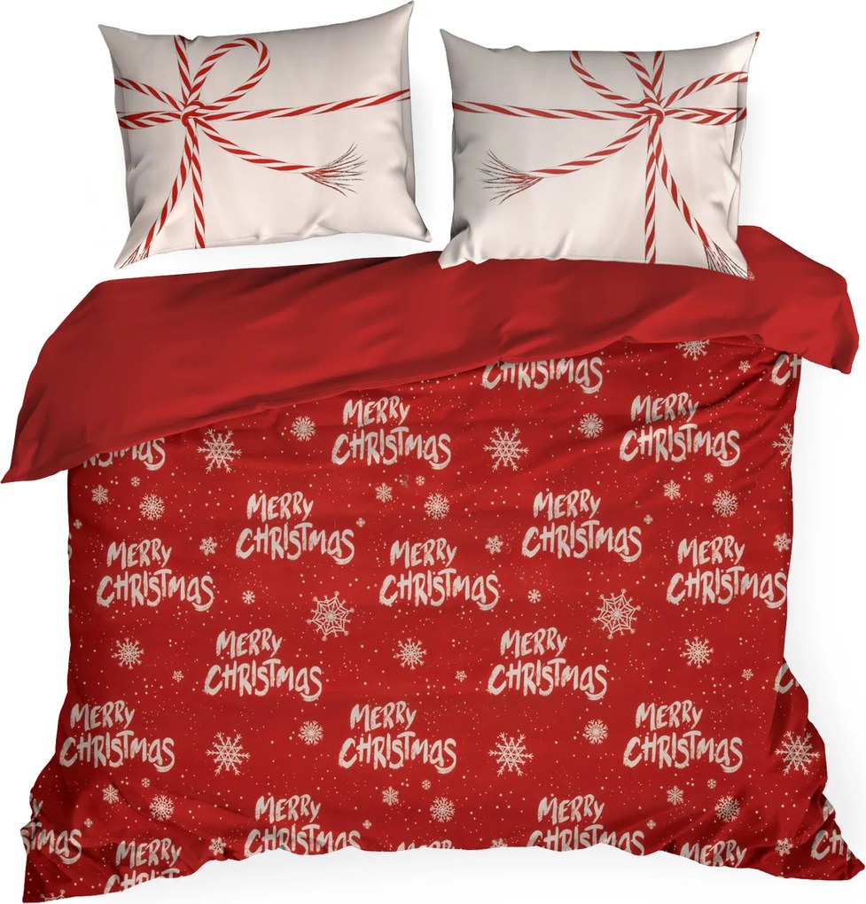 VIANOČNÉ OBLIEČKY Z MIKROVLÁKNA KEVIN 140X200 CM, 1 KS 70X80 CM VZOROVANÉ