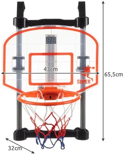 Kruzzel 21800 Detský basketbalový kôš na dvere s počítadlom