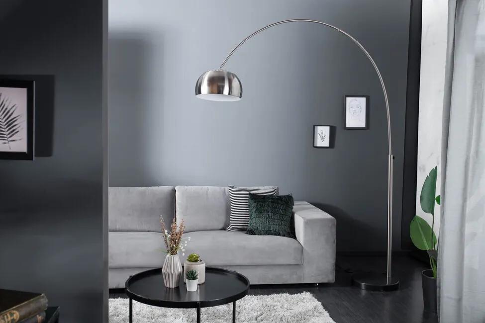 Dizajnová výsuvná stojaca lampa Lounge Deal 170-210cm strieborná