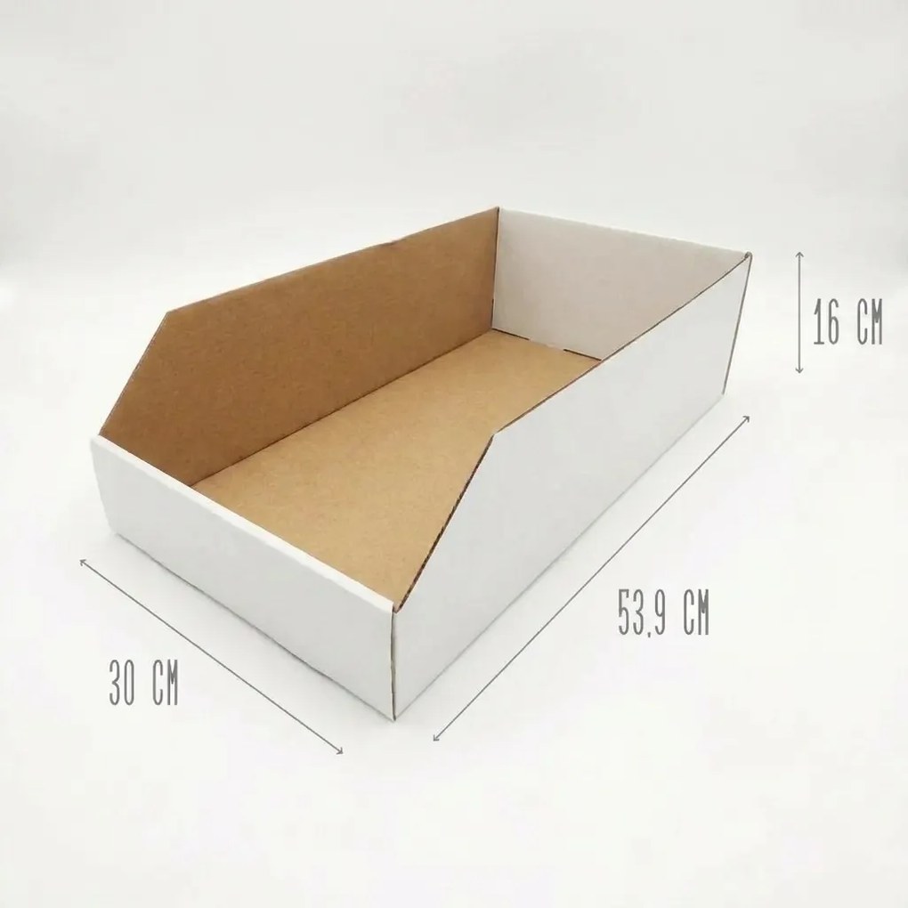 KARTON PAK Úložné boxy na oblečenie, organizéry do skrine BIELY KARTÓN 30 x 54 cm