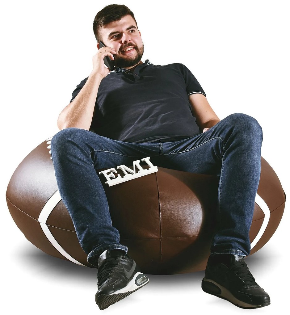 Sedací vak lopta tmavohnedá EMI